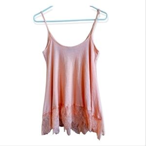 𝅺Rue 21 Lace Bottom Tank Top Coral